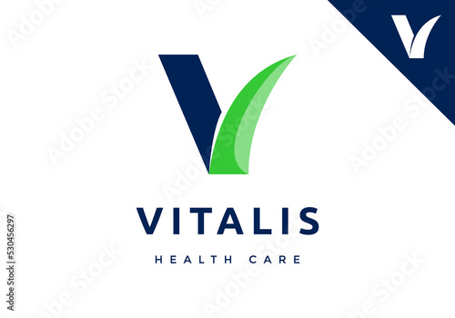 The letter v logo is suitable for pharmacies, hospitals, and others.