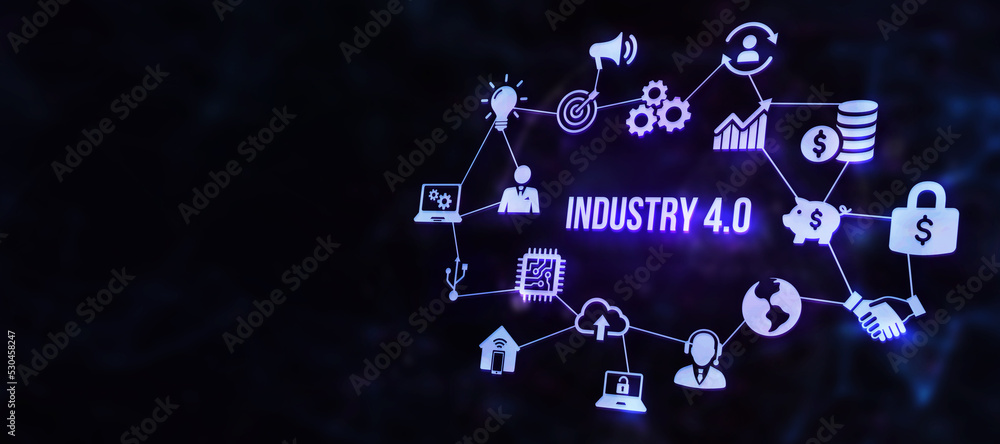 Internet, business, Technology and network concept.Industry 4.0 Cloud computing, physical systems, IOT, cognitive computing industry. 3d illustration. Internet, business, Technology and network concept.Industry 4.0 Cloud computing, physical systems, IOT, cognitive computing industry. 3d illustration.