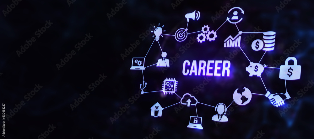Fototapeta premium Internet, business, Technology and network concept.Coach motivate to career growth. Personal development, personal and career growth. Potential concepts. 3d illustration.