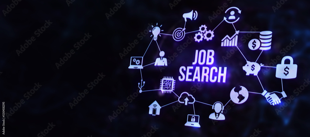 Internet, business, Technology and network concept.Job Search human resources recruitment career. 3d illustration. Internet, business, Technology and network concept.Job Search human resources recruitment career. 3d illustration.
