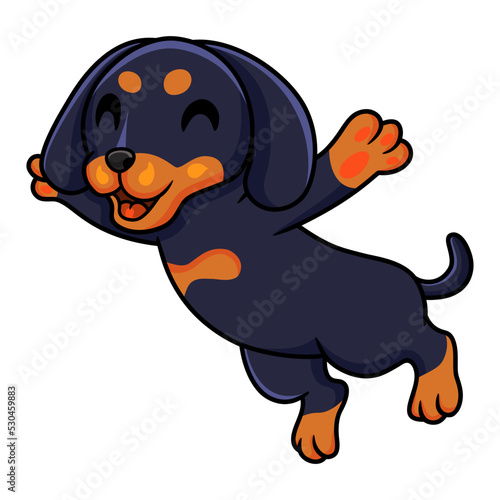 Cute dashund dog cartoon posing