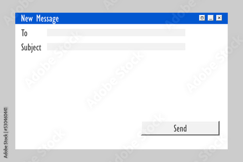 window new message computer. Computer technology concept. Email icon. Vector illustration. Stock image.