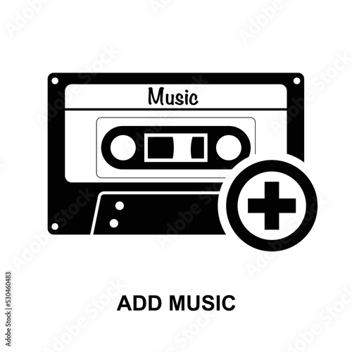 Add music icon isolated on white background vector illustration.