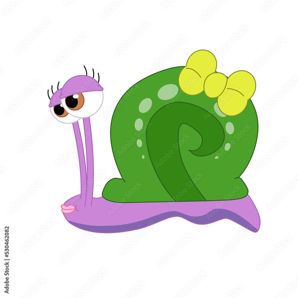 Fototapeta premium cute female snail cartoon