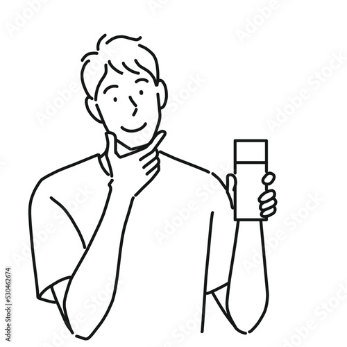 この化粧品に満足している男性
