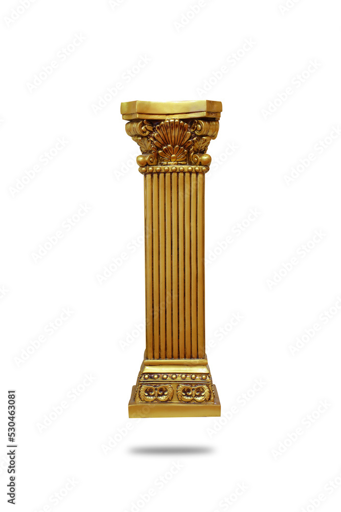 Gold roman column isolated on white Gold roman column isolated on white