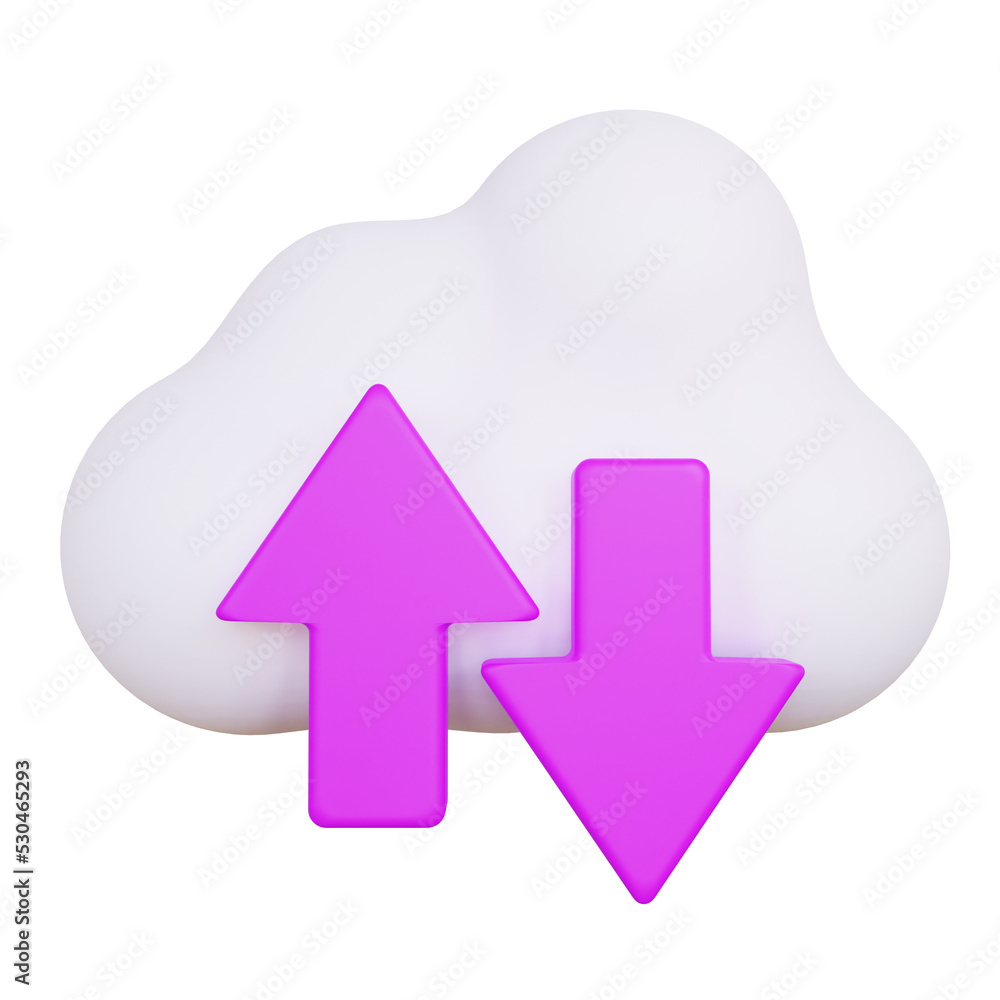 Stylized 3D Internet Upload Download Icon Design Stylized 3D Internet Upload Download Icon Design