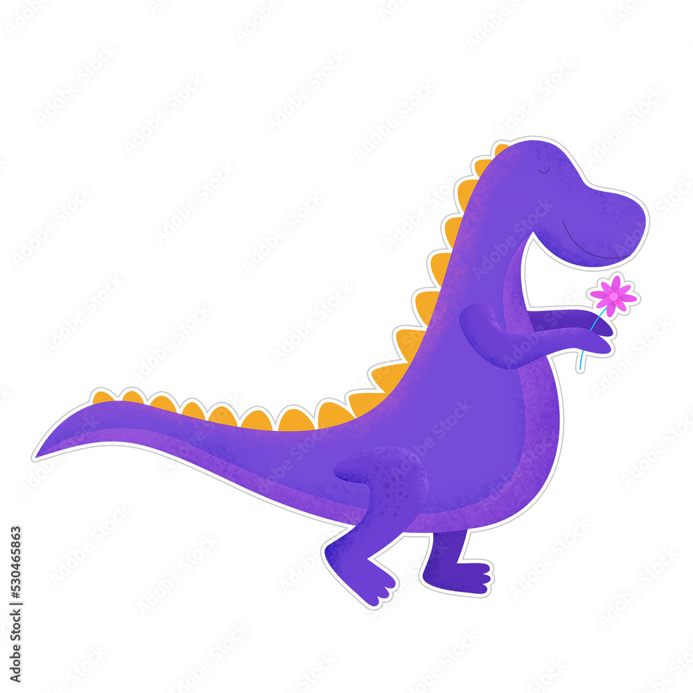 hand-drawn cute dinosaur illustration