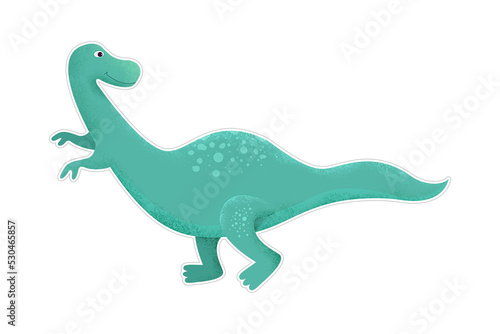 hand-drawn Cute Apatosaurus illustration