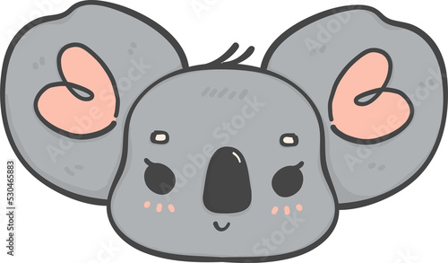 Photography cute smile koala wildlife animal face doodle nursery cartoon