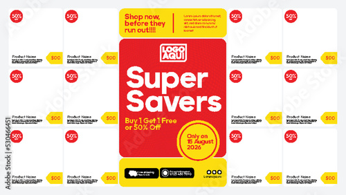 banner template for supermarket shop advertising promotion media
