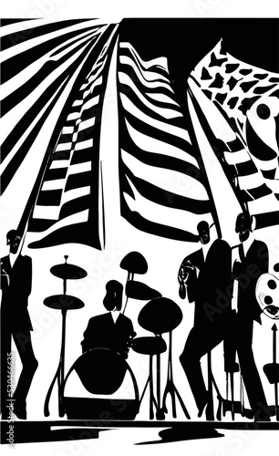 Jazz festival jazz music poster vector illustration