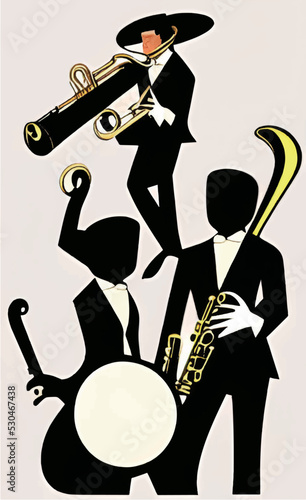 Jazz festival jazz music poster vector illustration