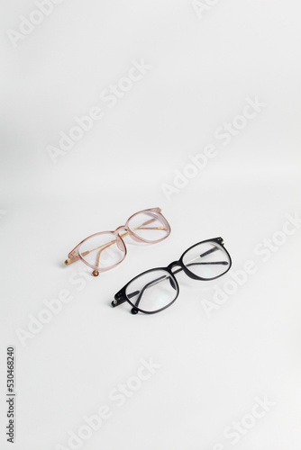 two glasses on a white background