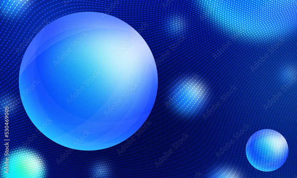 Blue curvilinear sphere has a neat background