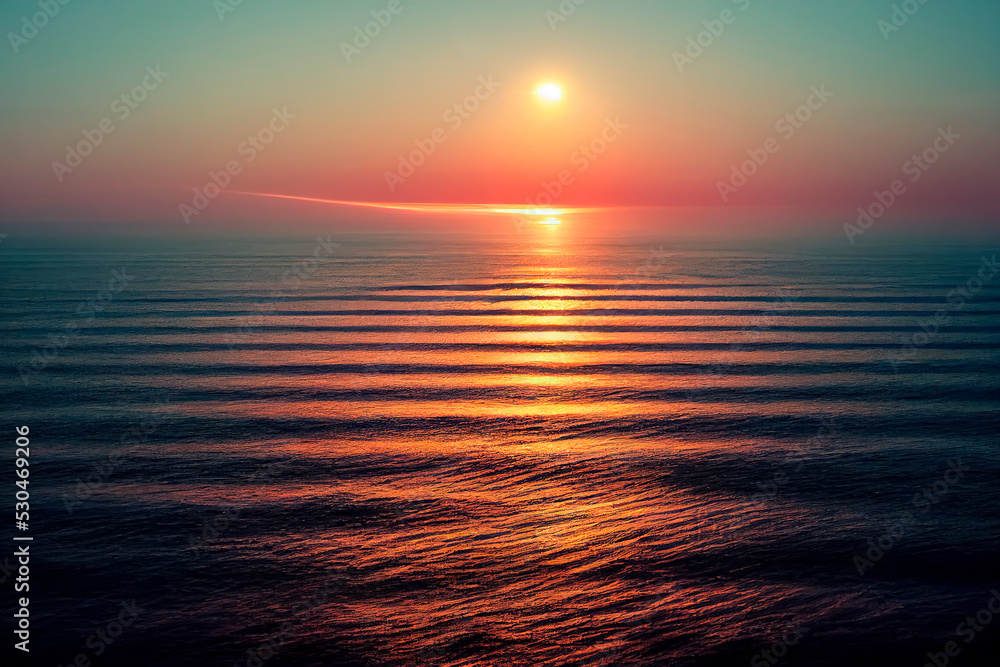 The golden color sky during sunrise at Puri sea beach. Sunrise in ocean ...