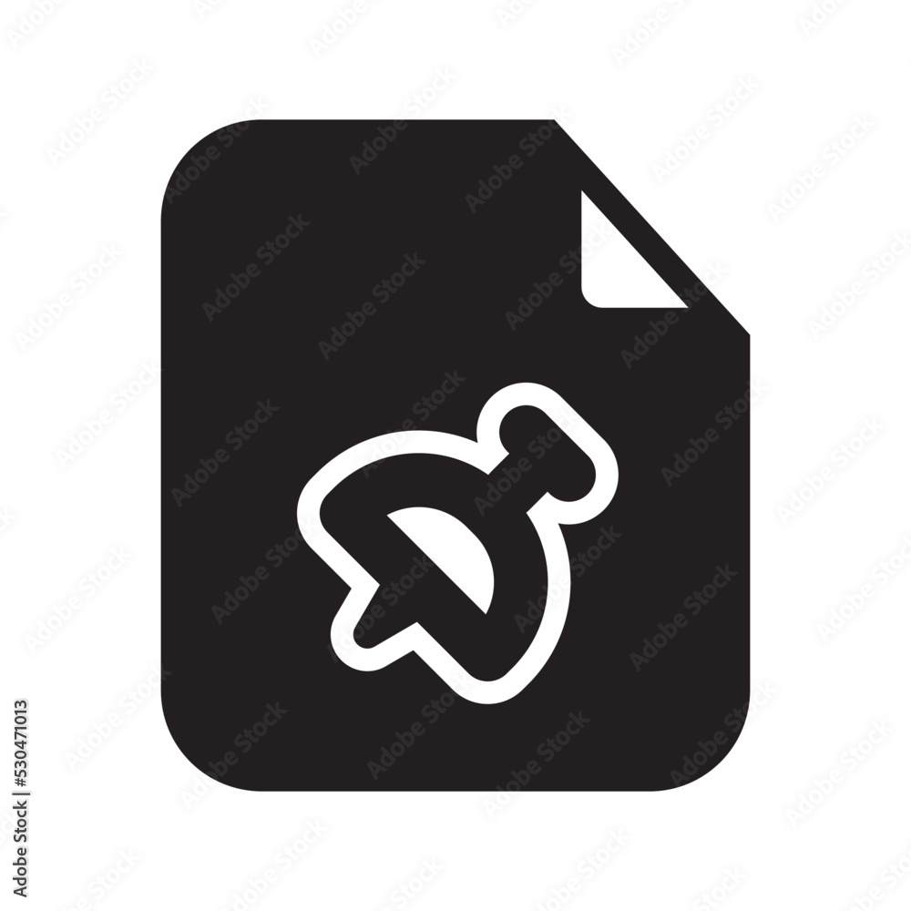 Pin Files Icon Solid Style Pin Files Icon Solid Style