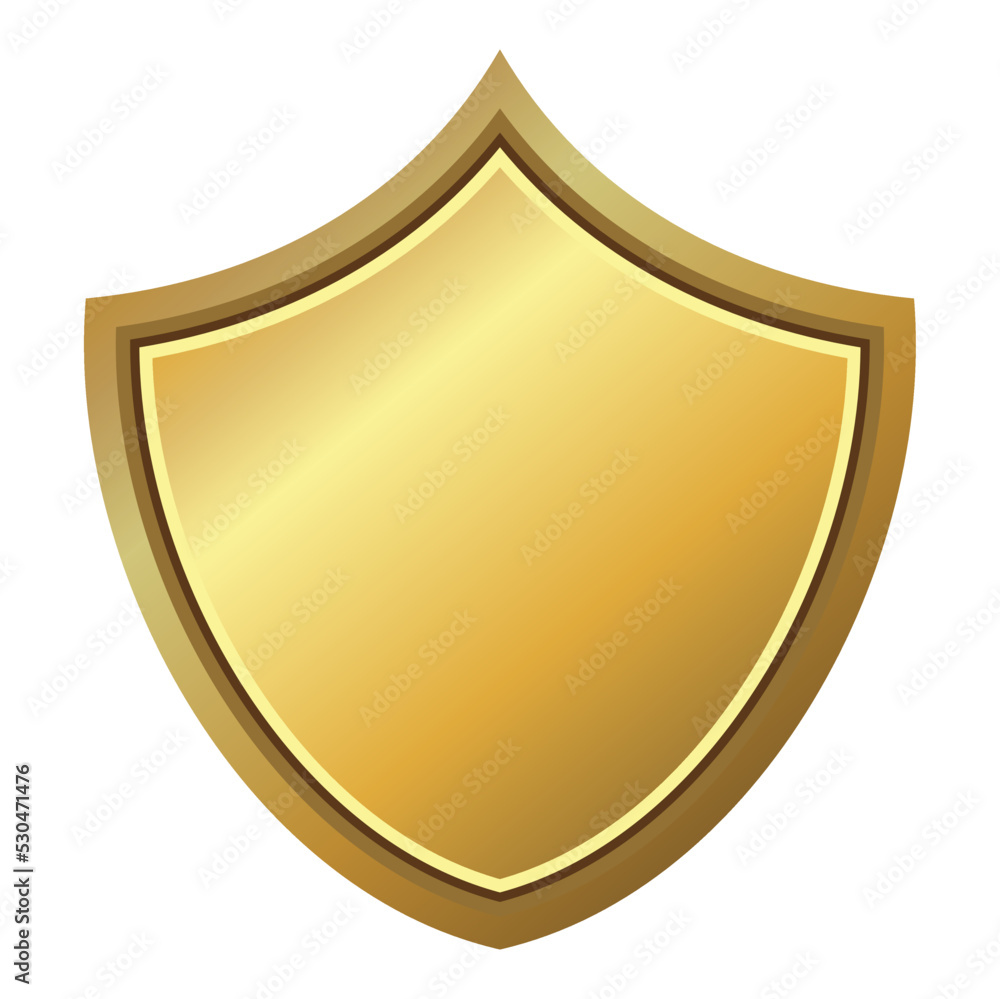 isolated vector clip art of golden shield as icon and background isolated vector clip art of golden shield as icon and background