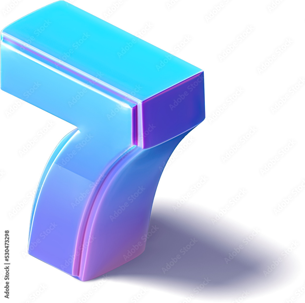 Obraz premium Isometric 3D Number 7