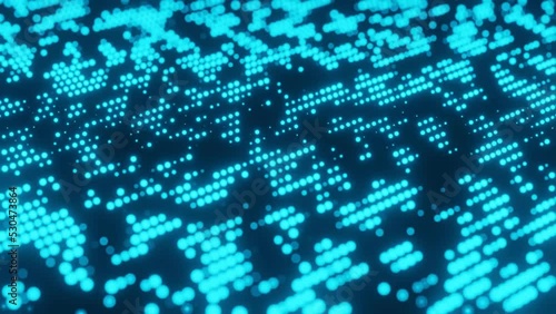 Futuristic matrix particles HUD Digital data network connection background 3D rendering