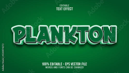 3d plankton editable text effect template