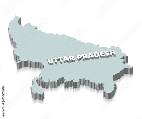 3d Uttar Pradesh map is a state of India