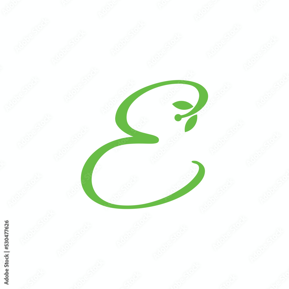 E Letter leaf logo vector image E Letter leaf logo vector image