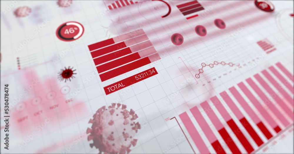 Obraz premium Image of coronavirus statistical data processing