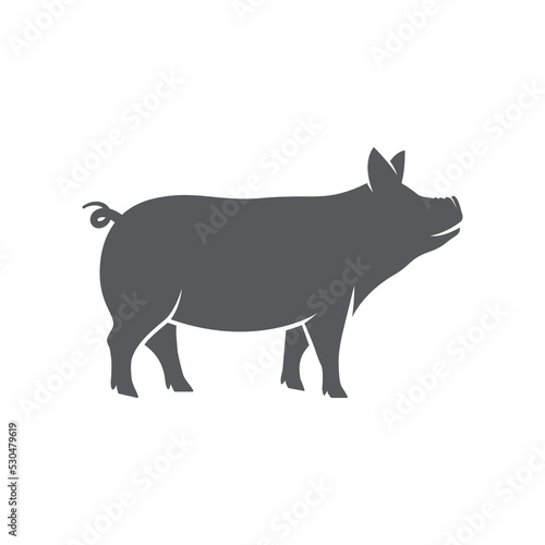 Pig pictogram icon vector. Vector illustration of pig silhouette. pork vector icon. Vector illustration 