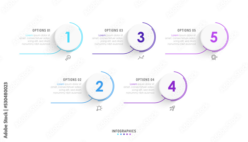 Vector Infographic label design template with icons and 5 options or steps. Can be used for process diagram, presentations, workflow layout, banner, flow chart, info graph. Vector Infographic label design template with icons and 5 options or steps. Can be used for process diagram, presentations, workflow layout, banner, flow chart, info graph.