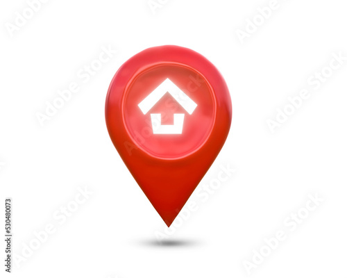 Free Download House symbol with red location pin icon on white background. real estate sale or property investment concept, Buying new home for family - 3d illustration. - GFXLoad