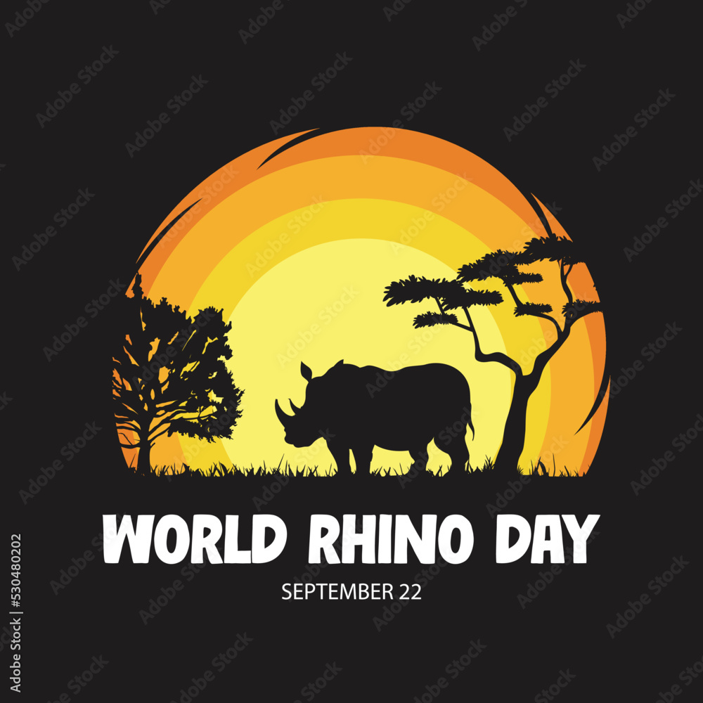 World Rhino Day. vector design.