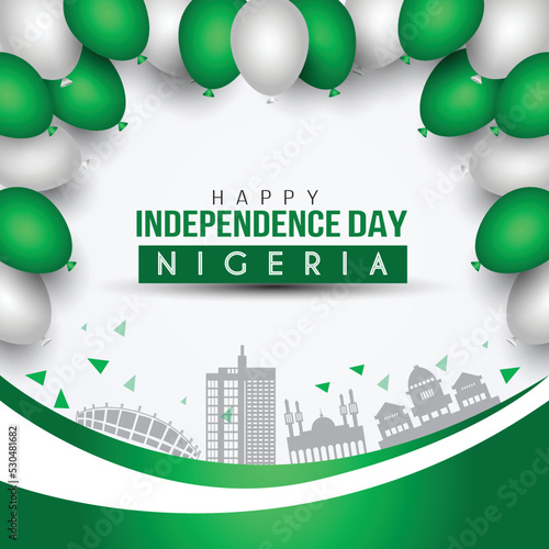 happy independence day Nigeria greetings. vector illustration design