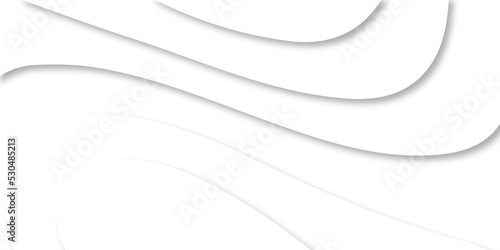 White papercut white Geometric layered curve line white vector, realistic papercut decoration textured with wavy layers. Soft smooth lines curving white papercut background.