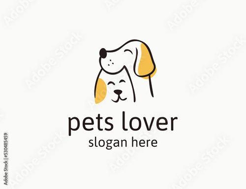 Cute dog and cat logo design for pet store