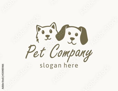 Dog and cat animal pet logo design inspiration