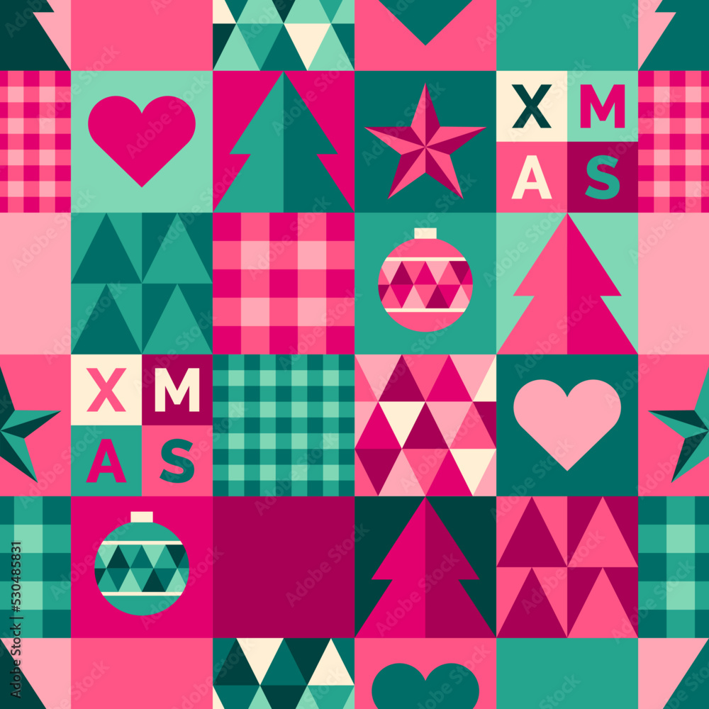 Obraz premium Symbol geometric elements seamless pattern design for christmas and new year celebration.