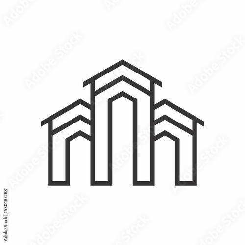 Real estate, house, building construction Logo design vector template
