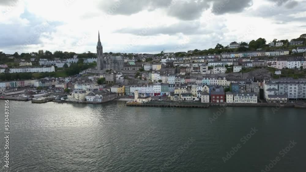 Cobh town located in Ireland Co. Cork drone overview Cobh town located in Ireland Co. Cork drone overview