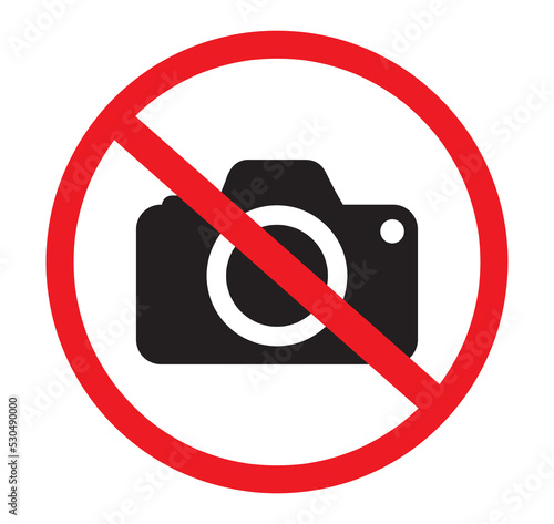 Photography prohibited sign. No photography. No camera vector sign icon.