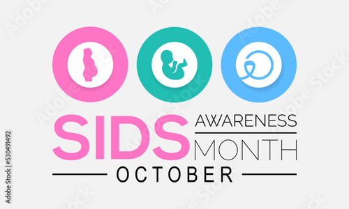 Vector illustration on the theme of Sudden Infant death syndrome (SIDS) awareness month is observed every year in Octobe.