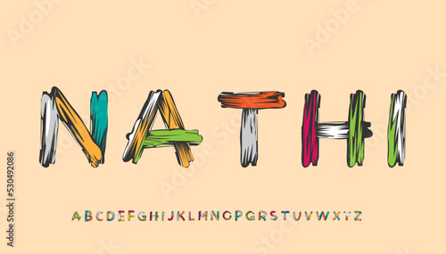nathi typography letter logo design