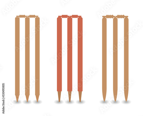 Single Cricket Stump Illustration Vector With Clip Art Simple Design, Best Creative Concept With White Background, And Simple Color, Stump Vector Free File Download.