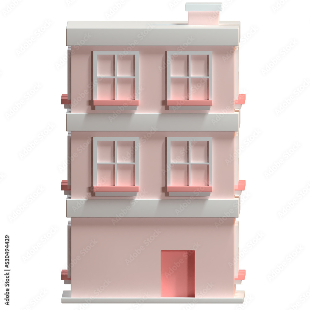 Building illustration in 3D design Building illustration in 3D design
