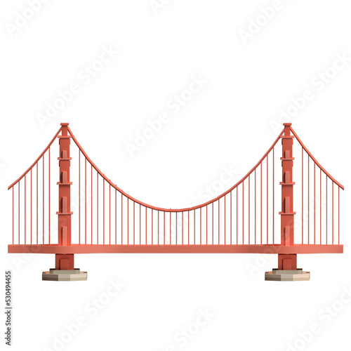 Golden gate bridge illustration in 3D design