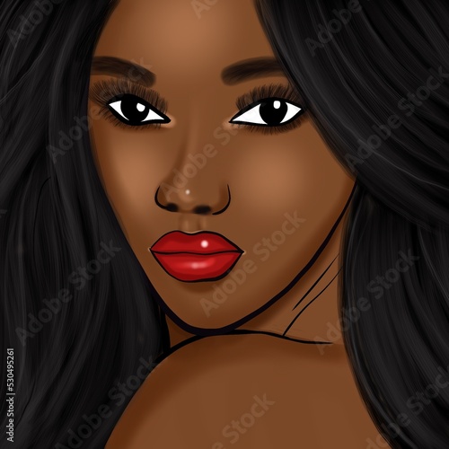 portrait of black beautiful woman