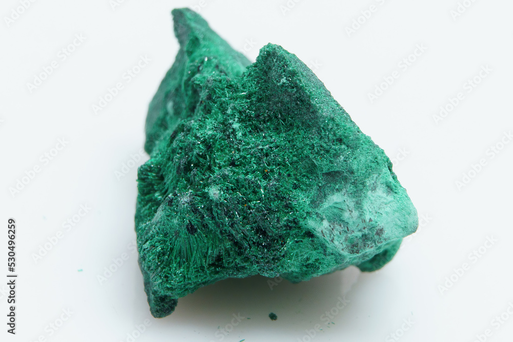 Natural gemstone green malachite on white background Natural gemstone green malachite on white background