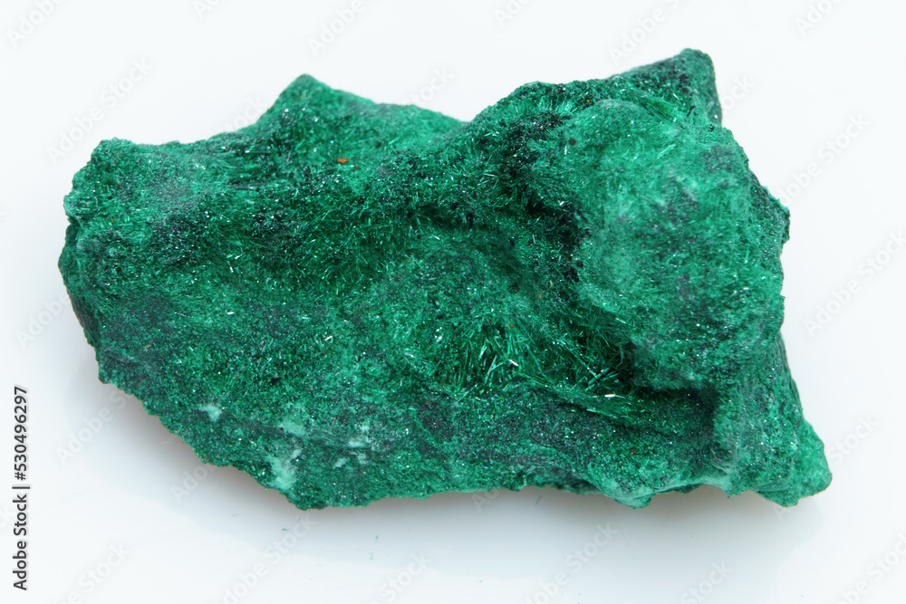Natural gemstone green malachite on white background Natural gemstone green malachite on white background