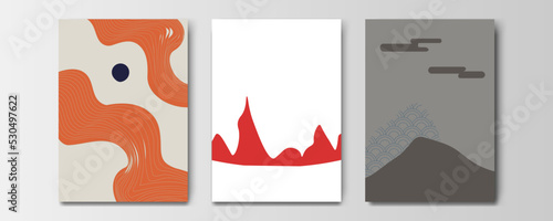 mountain wallpaper design with landscape line arts, luxury background design for cover, invitation background, packaging design, wall arts, fabric, and print. Vector illustration