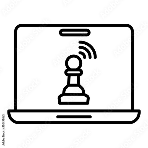 online chess game on laptop